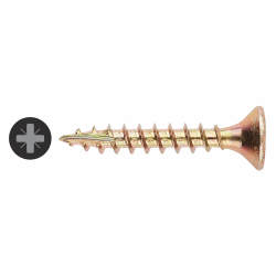 Vida All Purpose Pozi Countersunk Wood Screws - 3.5 x 25mm - Yellow Zinc - Pack of 200