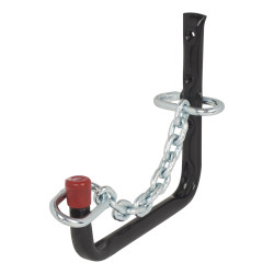 Tubular Garage and Shed Storage Hook and Chain - 215mm Depth - Black & Red