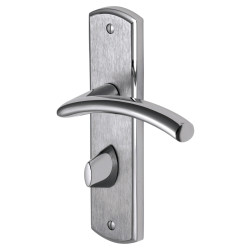 Heritage Brass by M Marcus Polished/Satin Chrome Bathroom Door Handles - Centaur Range - 189 x 48mm