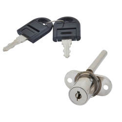 Front Mount Pedestal Drawer Lock - 16.5 x 20mm - Keyed to Differ - Polished Chrome