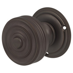 Hampstead Brushed Oil Rubbed Bronze Georgian Ringed Mortice Door Knob - 55mm Rose Diameter