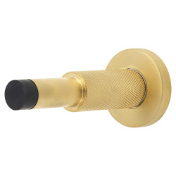 Hampstead Knurled Projection Door Stop - 100mm Projection - PVD Satin Brass