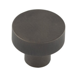 Hoxton by Frelan Thaxted Lines Round Cabinet Knob - 30mm Diameter - Dark Bronze