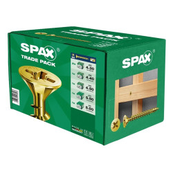 SPAX Yellox Pozi Countersunk Wood Screws Trade Pack - Yellow Zinc - Pack of 1100