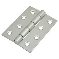Strong Steel Butt Door Hinge - 100 x 74 x 2.5mm - Zinc Plated - Pair