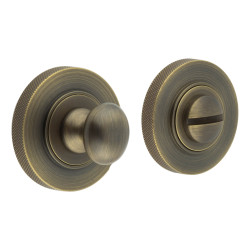 Burlington by Frelan Inner 1 Turn & Release with Knurled Rose - 47mm Diameter - Antique Brass