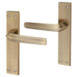 Altro Antique Brass Latch Door Handles - Norley Range - 200 x 42mm