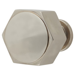 Alexander & Wilks Vesper Hex Cabinet Knob - 33mm Diameter - Polished Nickel