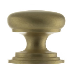 Atlantic Old English Lincoln Victorian Round Cabinet Knob - 38mm Diameter - Satin Brass
