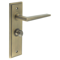 Burlington by Frelan Antique Brass Fire Rated Bathroom Door Handles - Mayfair - Inner 1 - 200 x 55mm