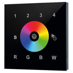 Integral LED 4 Zone Wall Mounted RF Receiver Touch Remote Control for RGBW LED Strip Lights - Black