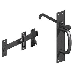 GateMate Heavy Duty Suffolk Gate Thumb Latch - 204 x 44mm - Epoxy Black