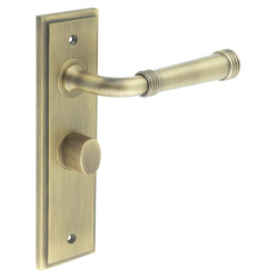 Burlington by Frelan Antique Brass Fire Rated Bathroom Door Handles - Highgate - Inner 1 - 200 x 55mm