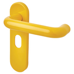 Hoppe AR600/24 Golden Yellow Nylon Steel Core Safety Oval Door Handles - 48.5mm c/c - Paris Range