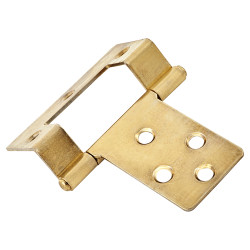 Cranked Type 1 Flush Cabinet Hinge - 51 x 10 x 1mm - Polished Brass - Pack of 5 Pairs