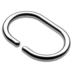 Croydex Shower Curtain Rings - C Ring Type - Chrome - Pack of 12