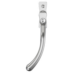 Mila Heritage Pear Drop Locking Espagnolette Casement Window Handle - Left Hand - Satin Chrome