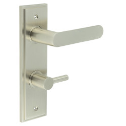 Burlington by Frelan Satin Nickel Fire Rated DIN Bathroom Door Handles - Kensington - Inner 3 - 200 x 55mm