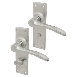 Hampstead Satin Chrome Bathroom Door Handles - Buckingham Range - 152 x 41mm