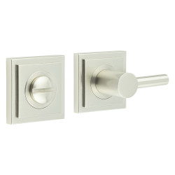 Burlington by Frelan Easy Turn & Release with Square Stepped Rose - 50 x 50mm - Satin Nickel