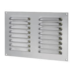 Altro Hooded Louvre Vent - 242 x 165mm - 6600mm² Free Air Flow - Polished Stainless Steel