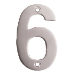 Altro 100mm Screw Fix Door Numeral - 6 - Satin Stainless Steel