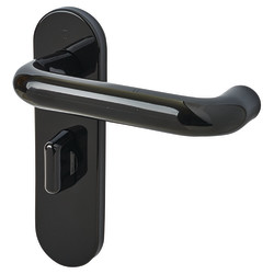 Hoppe AR600/25 Ebony Black Nylon Steel Core Safety Bathroom Door Handles - 57mm c/c - Paris Range
