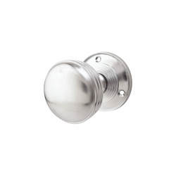 Altro Satin Chrome Ringed Mortice Door Knob - 65mm Rose Diameter