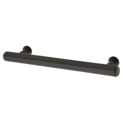 Alexander & Wilks Vesper Hex 14mm T-Bar Cabinet Pull Handle - 128mm Centres - Matt Black
