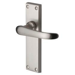 Heritage Brass by M Marcus Satin Nickel Latch Door Handles - Windsor Range - 154 x 40mm