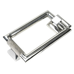 From The Anvil Brompton Rectangular Knurled Door Knocker - 145 x 90mm - Polished Stainless Steel