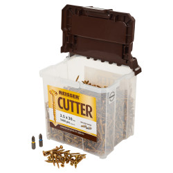 Reisser Cutter Pozi Countersunk Wood Screws Tub - 3.5 x 30mm - Yellow Zinc - Pack of 1600