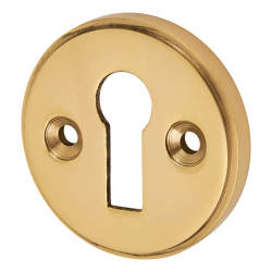 Altro Escutcheon - 40mm Diameter - Keyhole - Polished Brass