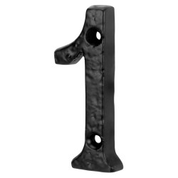Olde Forge 76mm Screw Fix Door Numeral - 1 - Antique Black Iron