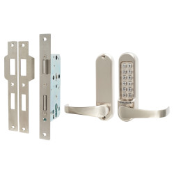 Codelocks CL520 Push Button Code Lock and Euro Lock with Key Override - Stainless Steel