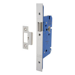 Hampstead Architectural DIN Latch - 85mm Case - 60mm Backset - Square - Polished Stainless Steel