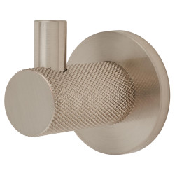 Altro Knurled Single Coat Hook - 50 x 25mm - Satin Nickel