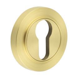 Burlington BUR61 by Frelan Escutcheon on Plain Rose - 53mm Diameter - Euro - Satin Brass