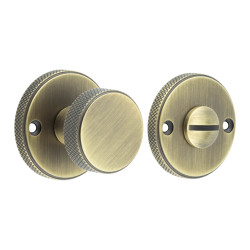 Burlington by Frelan Westbourne Knurled Bathroom Turn & Release - 40mm Diameter - Antique Brass