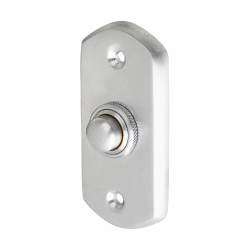 Altro Shaped Edge Period Bell Push - 76 x 38mm - Satin Chrome