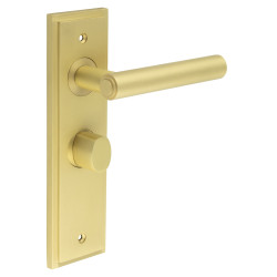 Burlington by Frelan Satin Brass Fire Rated Bathroom Door Handles - Richmond - Inner 2 - 200 x 55mm