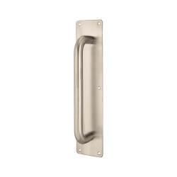 Hampstead D-Bar Door Pull Handle on Plate - Screw Fix - 350 x 75 x 1.5mm - Stainless Steel