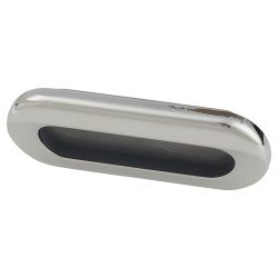 Altro Recessed Sliding Door Oval Flush Cabinet Pull Handle - 111 x 41mm - Polished/Matt Chrome