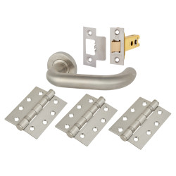 Altro Satin Stainless Steel 22mm Return to Door Latch Door Handles on Rose Pack