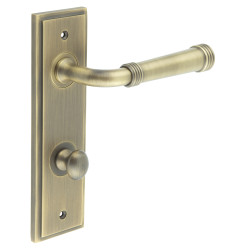Burlington by Frelan Antique Brass Fire Rated DIN Bathroom Door Handles - Highgate - Inner 1 - 200 x 55mm