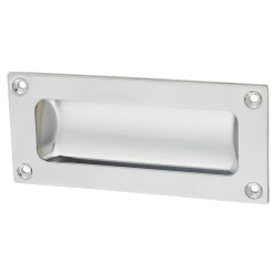 Altro Rectangular Flush Cabinet Pull Handle - 102 x 45mm - Polished Chrome