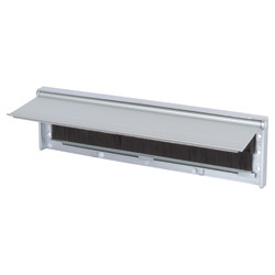 Stormguard Internal Letter Box Draught Seal With Flap - 292 x 75mm - Matt Aluminium