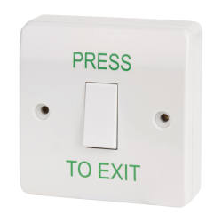 Press To Exit Switch - 85 x 85 x 44mm - Single - White