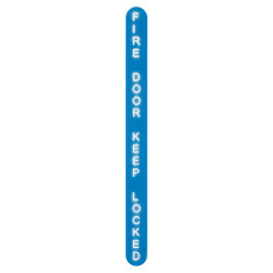 Altro Fire Door Keep Locked Door Sign - Long Oval Shape Lollipop Design - 150 x 13mm - Rigid Plastic