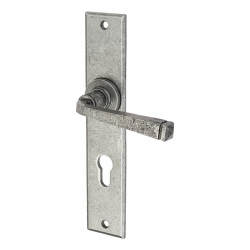 Olde Forge Avon Multipoint Lock Door Handle - Euro - 72mm c/c - Pewter
